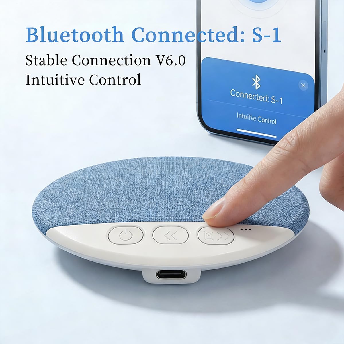 Bluetooth Pillow Speaker for Sleeping, Under Pillow Speaker with White Noise & Timer, Private Sleep Aid Headphone Alternative for Couples, Adults, Kids - No Disturb to Partner