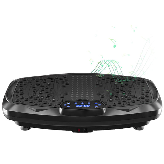 NIMTO Vibration Plate Exercise Machine Whole Body Workout Vibration Fitness Platform for Home Fitness & Weight Loss + BT + Remote, 99 Levels (Black)