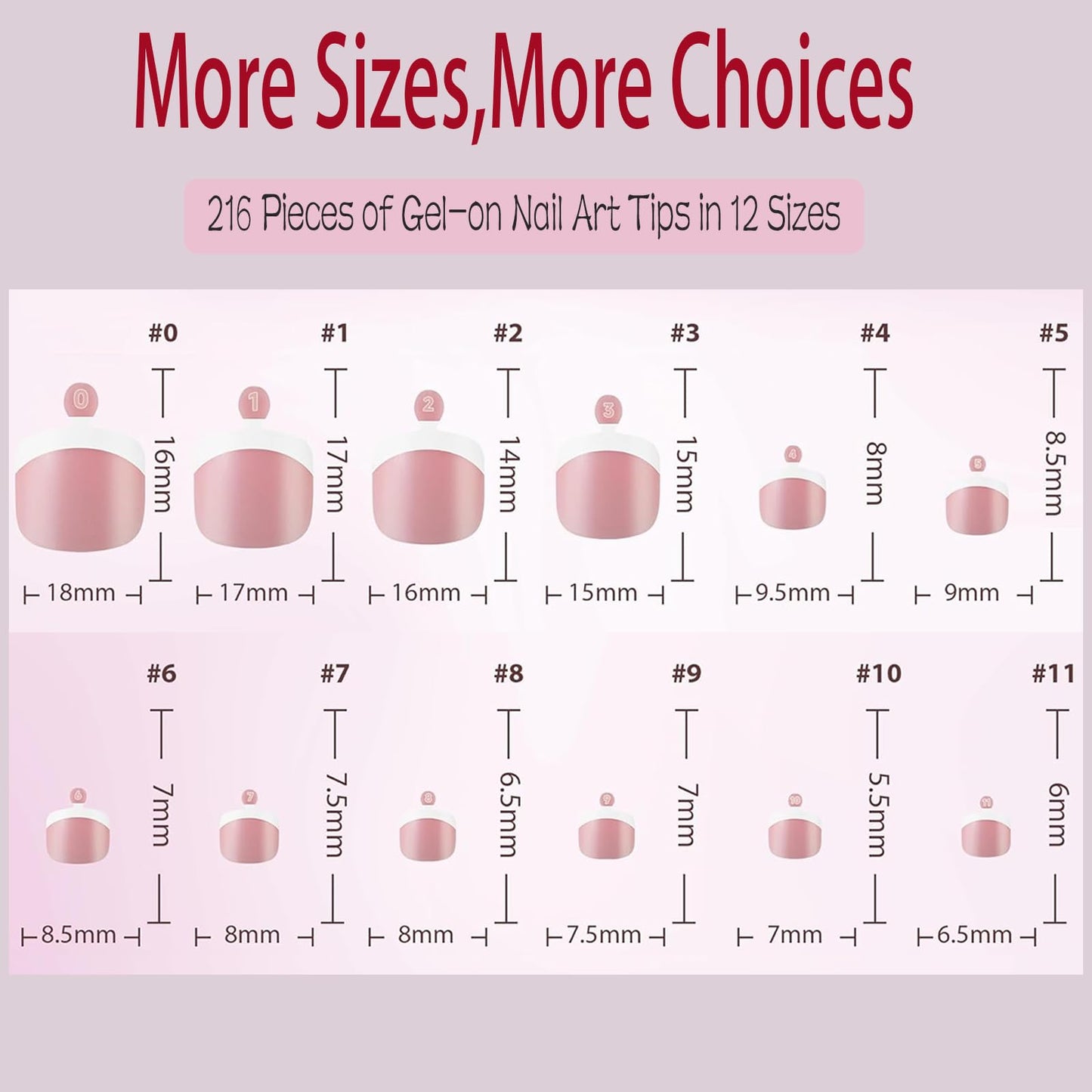216pcs French Tip Press on Toenails Short Square，OPkssnails Skin Toe Nail Press On, Pre-Designed Soft Gel Toe Nail Tips, Soak off Acrylic Fake Toe Nail Extensions 12 Sizes