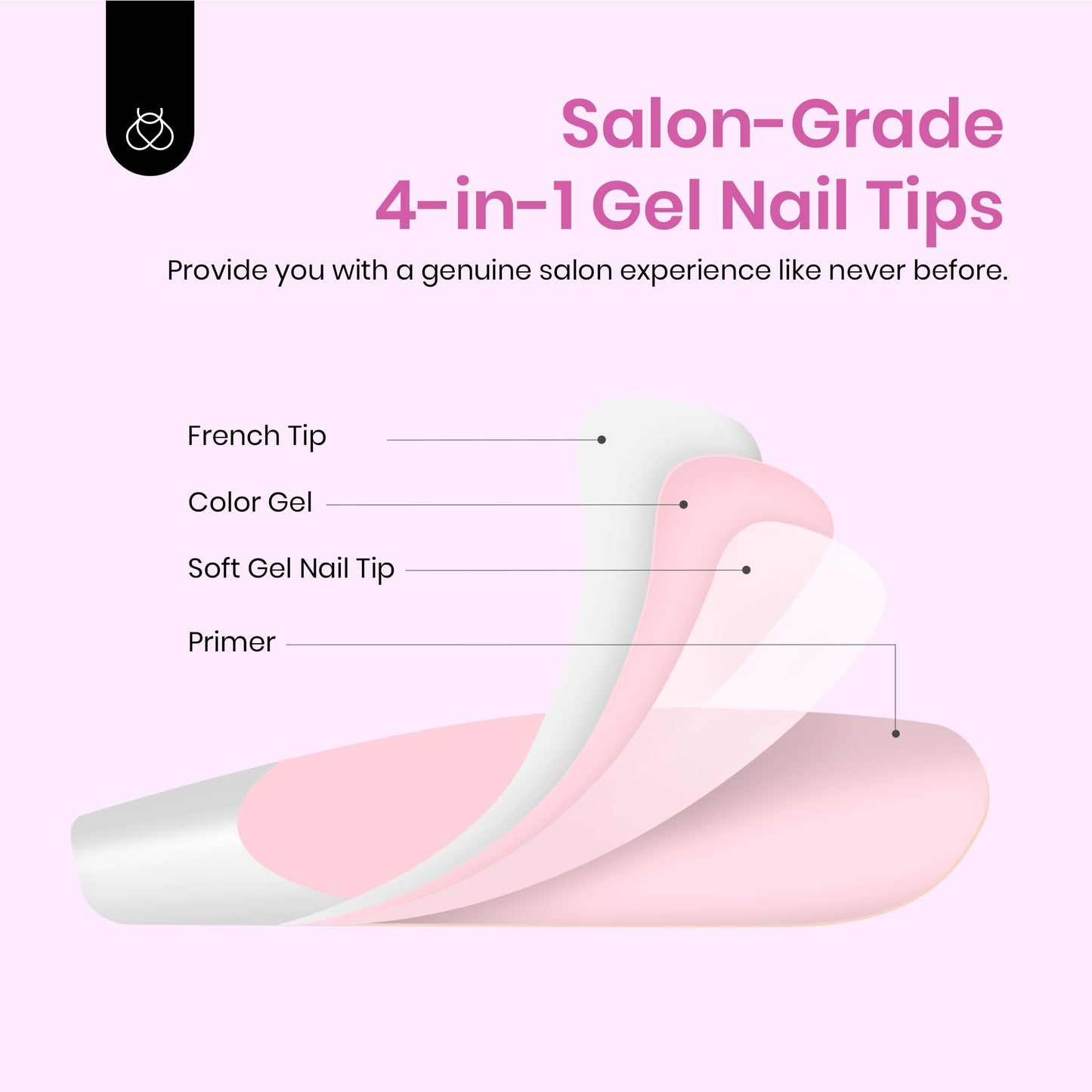 Beetles Short Square French Tip Press on Nails, 224Pcs French Tip Press on Nails Pink Short Square Shape Nail Tips, No Need to File Fake Nails for Nail Art DIY Gifts for Women
