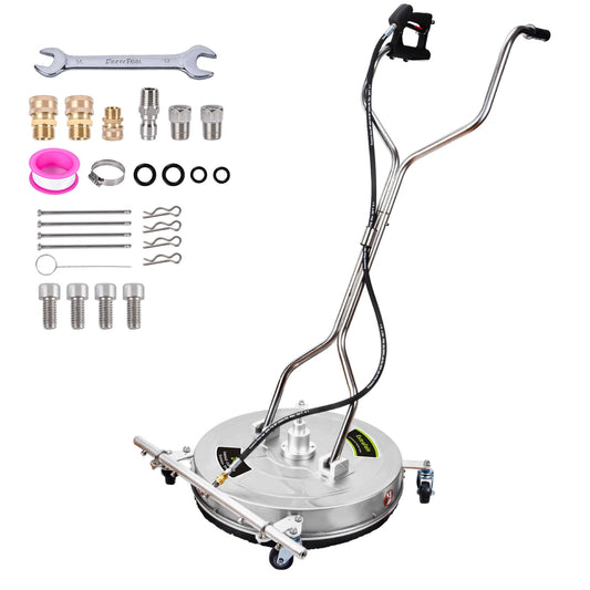 24" Pressure Washer Surface Cleaner Mate with 5 Nozzles Water Broom, Stainless Steel Dual Handle Power Washer Surface Cleaner for Patio Decker Concrete Driveway, 4200 PSI