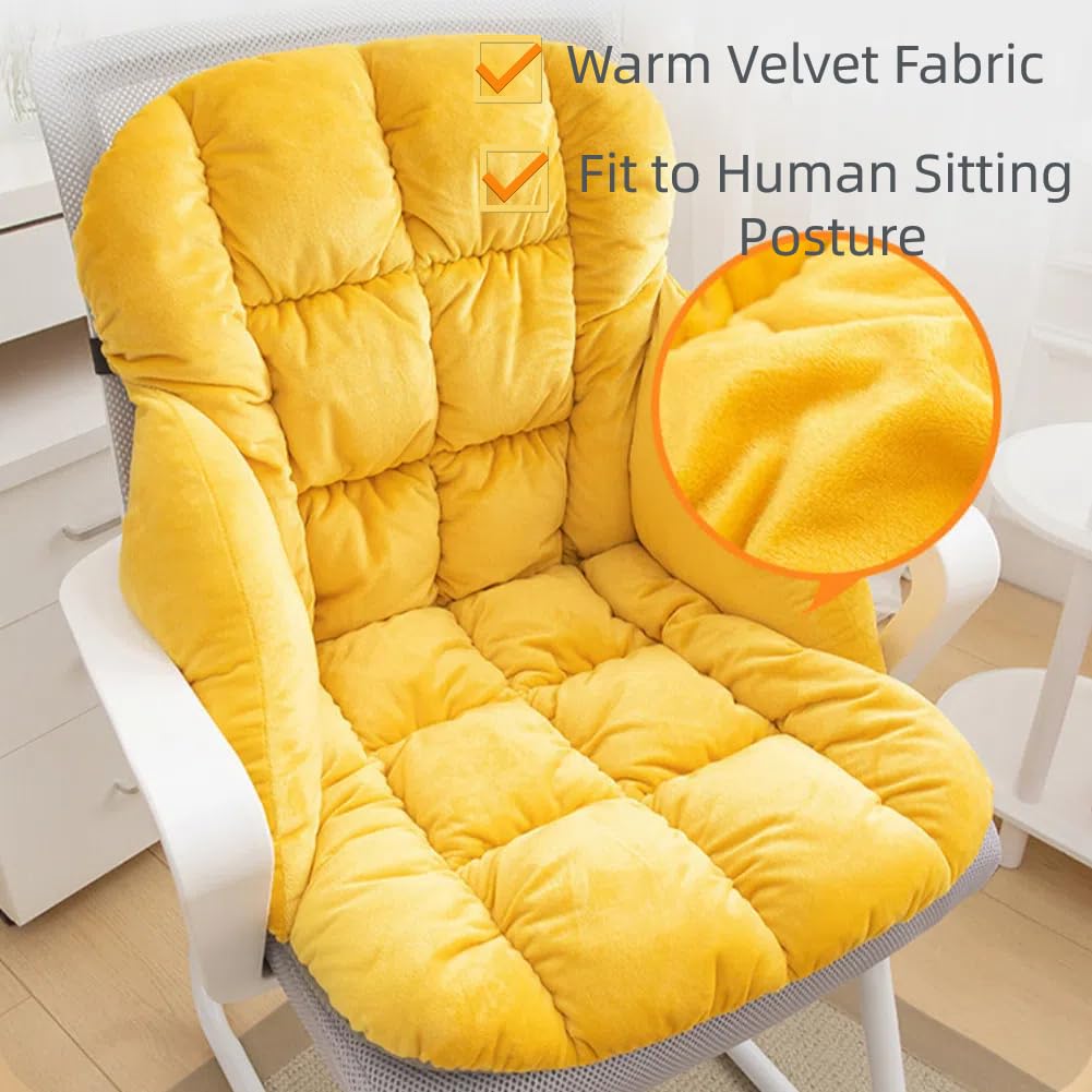 LYFJMUS High Back Office Chair Cushion Soft Desk Chair Pad with Ties Rocking Chair Cushion for Office Car Home Dining Room Kitchen