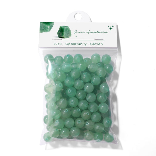 Raicegs 100pcs 8mm Green Aventurine Beads Natural Gemstone Beads Round Loose Beads for Jewelry Making DIY Bracelets Necklace