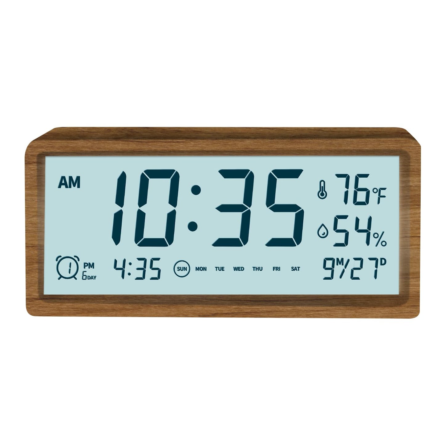 Smart Cute Digital Alarm Clock Snooze Wake Up Desk Clock Night Stand Clock Digital Bedside Tables Wood Alarm Clock for Heavy Sleepers Adults Large Display Alarm Clocks for Bedrooms Office Kids Toddler