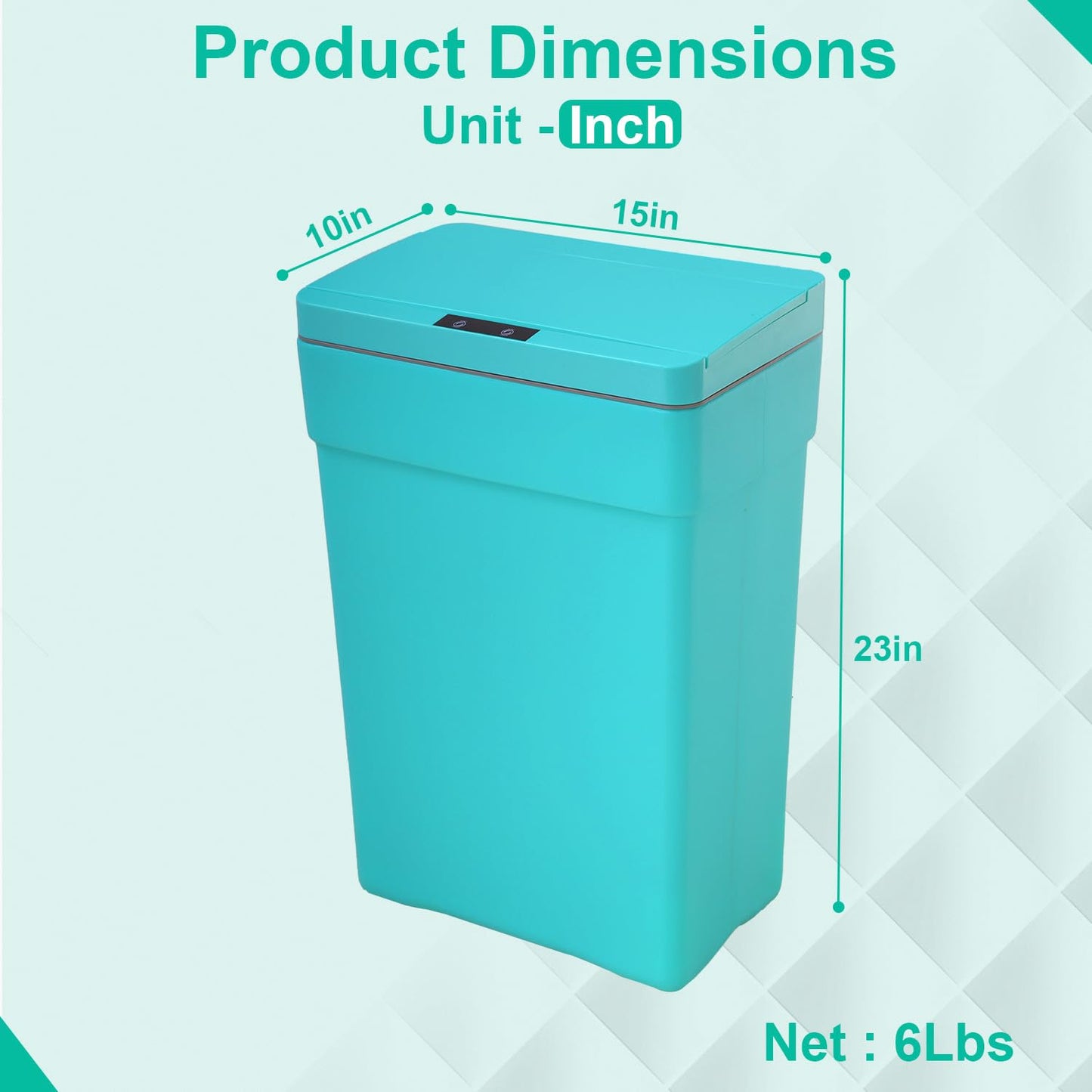 BestOffice 13 Gallon Trash Can Automatic Kitchen Trash Can Touch Free High-Capacity Garbage Can with Lid for Bedroom Bathroom Home Office 50 Liter (Black, 1) (2, Blue)