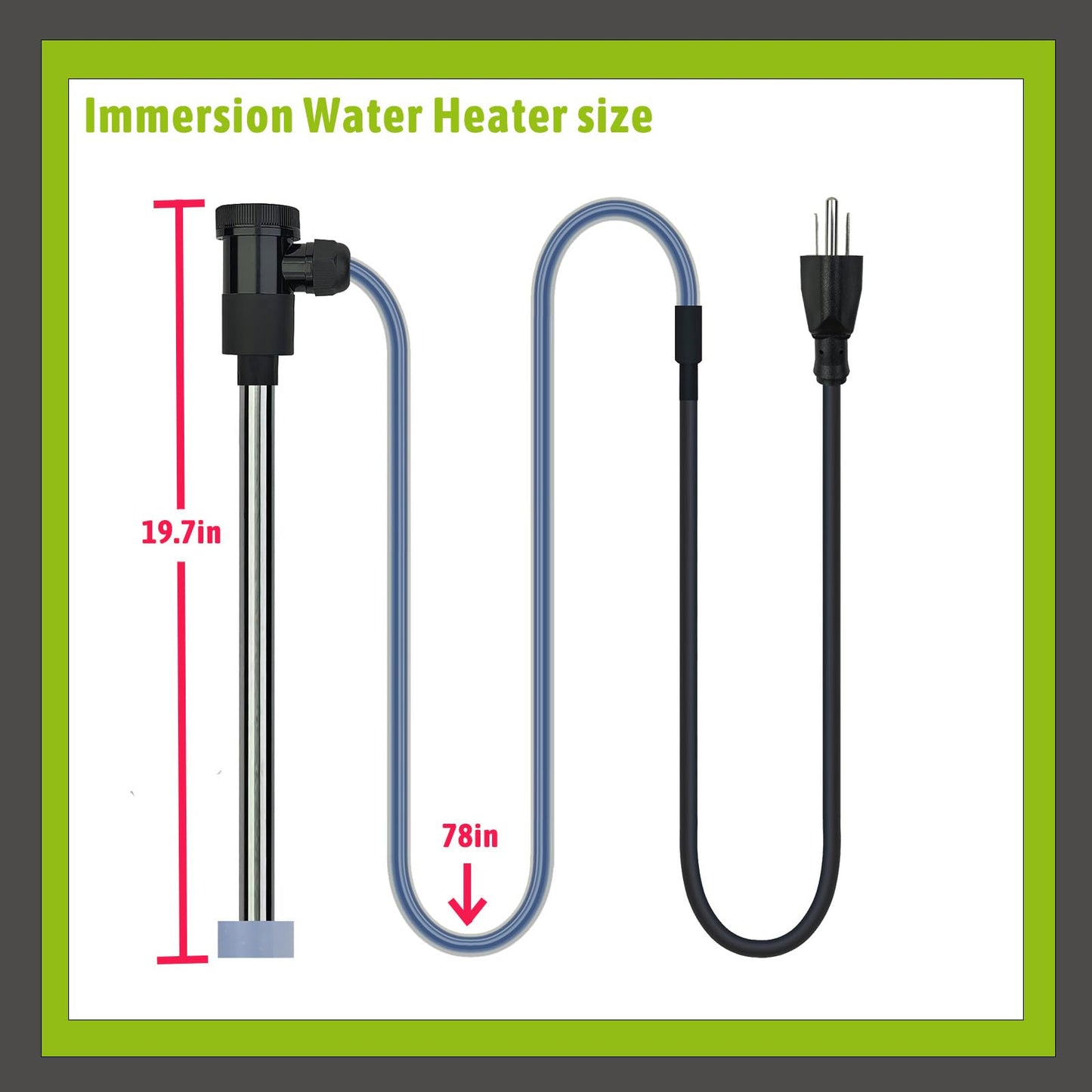LINGLONGTEMP 240V 3500W Submersible Immersion Water Heater for Hot Tub & Pool – Portable Electric Heater with Temp Control & Wifi Timer for Bathtub, Inflatable Pool, Above Ground Pool, Baptistry & Sap