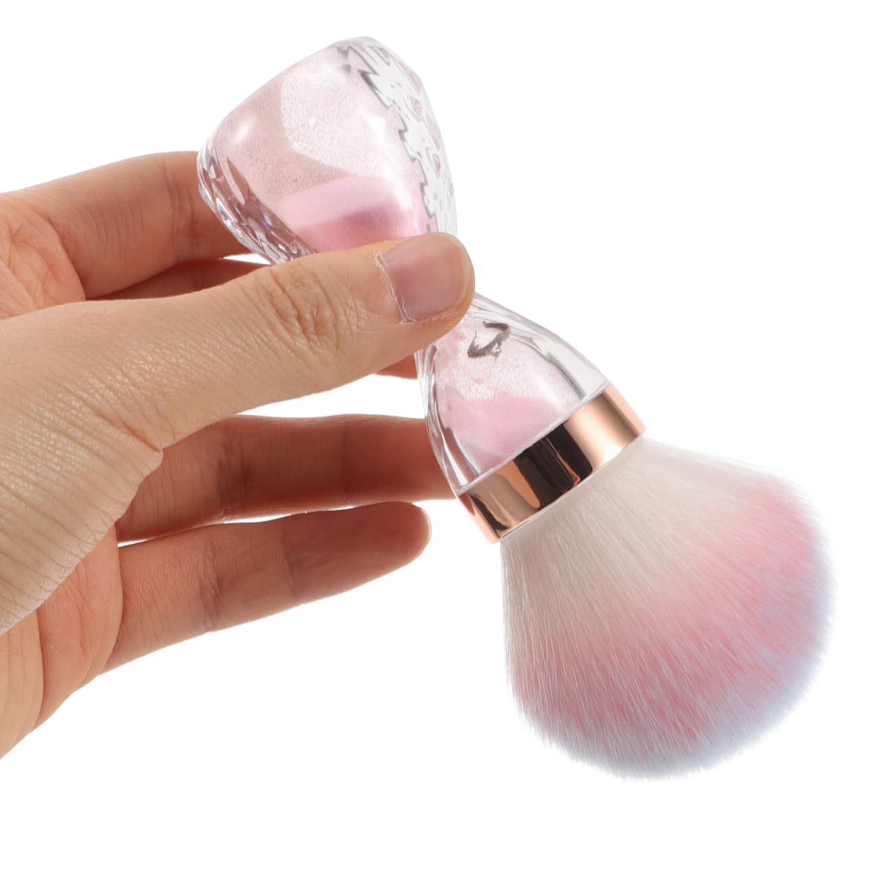 VINTORKY Nail Dust Brush Large Soft Bristle Cleaning Brush for Acrylic Powder Makeup and Nail Art with Hourglass Design Portable for Home and Salon Use