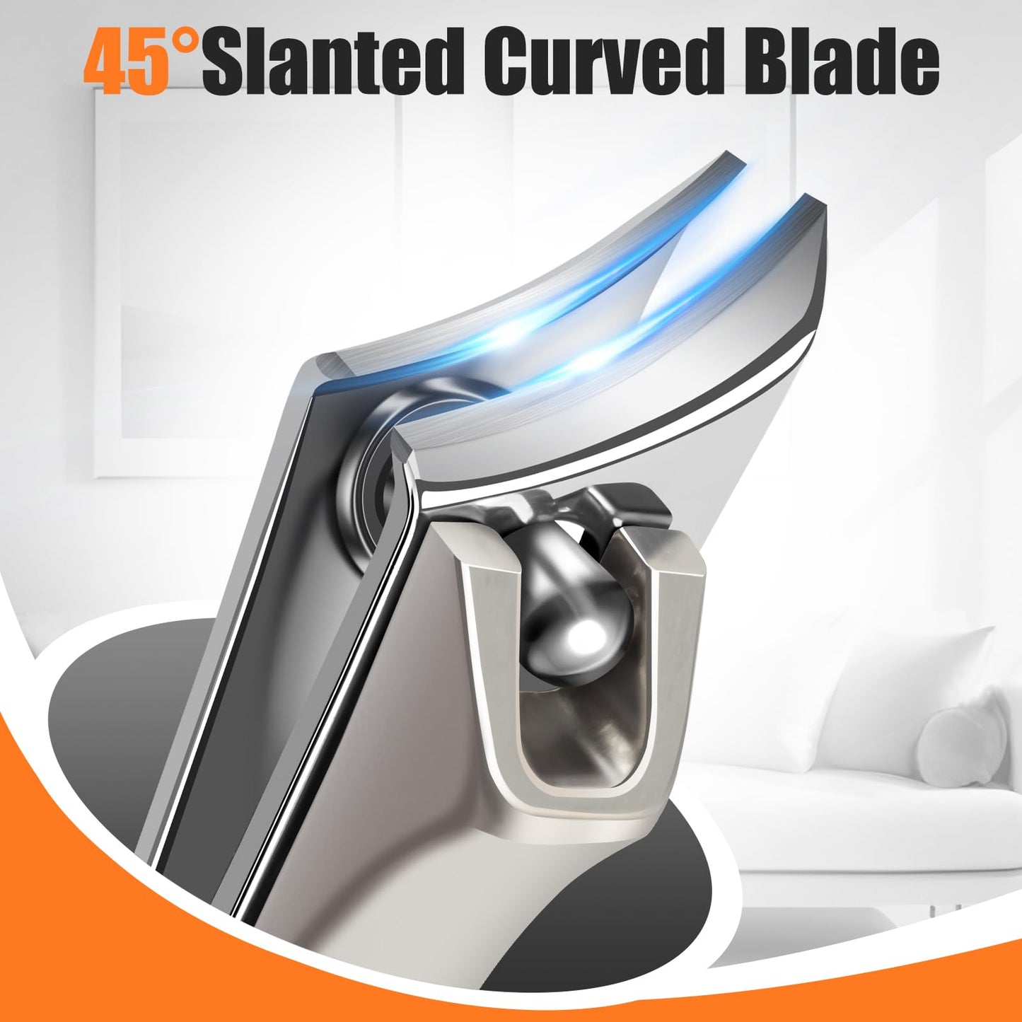 Toenail Clippers for Seniors Thick Toenails, Ingrown Toe Nail Clippers for Men Thick Nails with Wide Opening, Heavy Duty Large Sharp Nail Clippers Set with Long Handle Gifts for Men Women, Silver