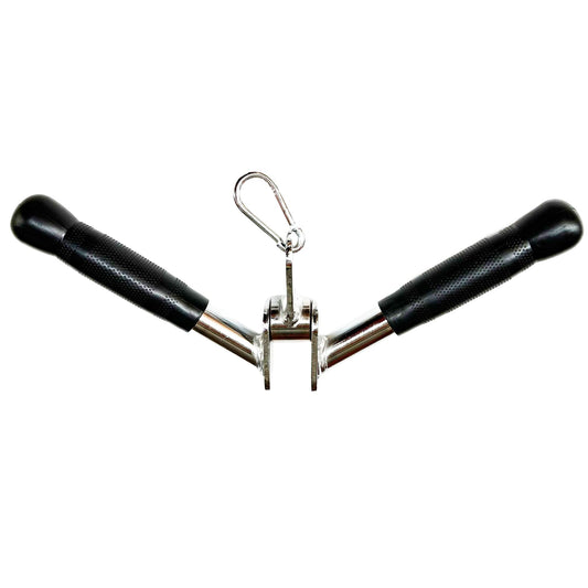 qibylift Barbell Multi-Exerciser Cable Attachment For Cable Machines, Lat Pull Down Bar Cable Machine Attachments, Tricep Press Down Bar, Revolving Straight Curl Pulldown Bar with Rotating & Rubber Handle Grips (V Bar)
