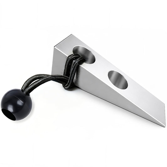 Firefighter Aluminum Wedge with Bungee Cord Durable and Handy Firefighting Wedge Metal Firefighter Door Wedge for Forced Entry Great Pair for Halligan or FuBar Tools Made of 6061-T6 Aluminum (A)