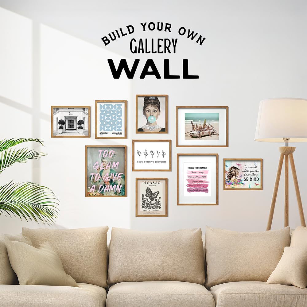 Grow Positive Thoughts Poster 8x10 FRAMED - Inspirational Wall Art & Decor - Encouragement Gifts for Women - Inspiring Quotes Wall Decor - Uplifting Encouraging Sayings - Boho Home Office Decorations