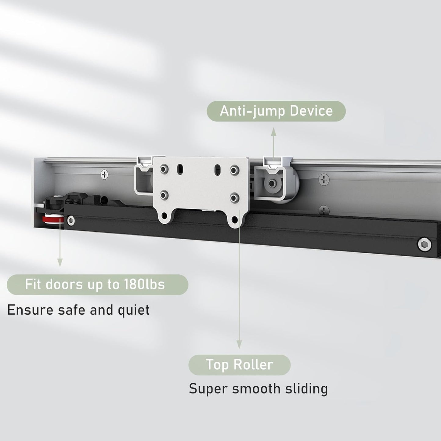 SongYung 34” Concealed Barn Door Hardware Kit with Soft Close Mechanism,Invisible Wall Mount Aluminum Track, Hidden Barn Door Hardware Kit for Door Opening Width 26" to 30"(Door not Included)