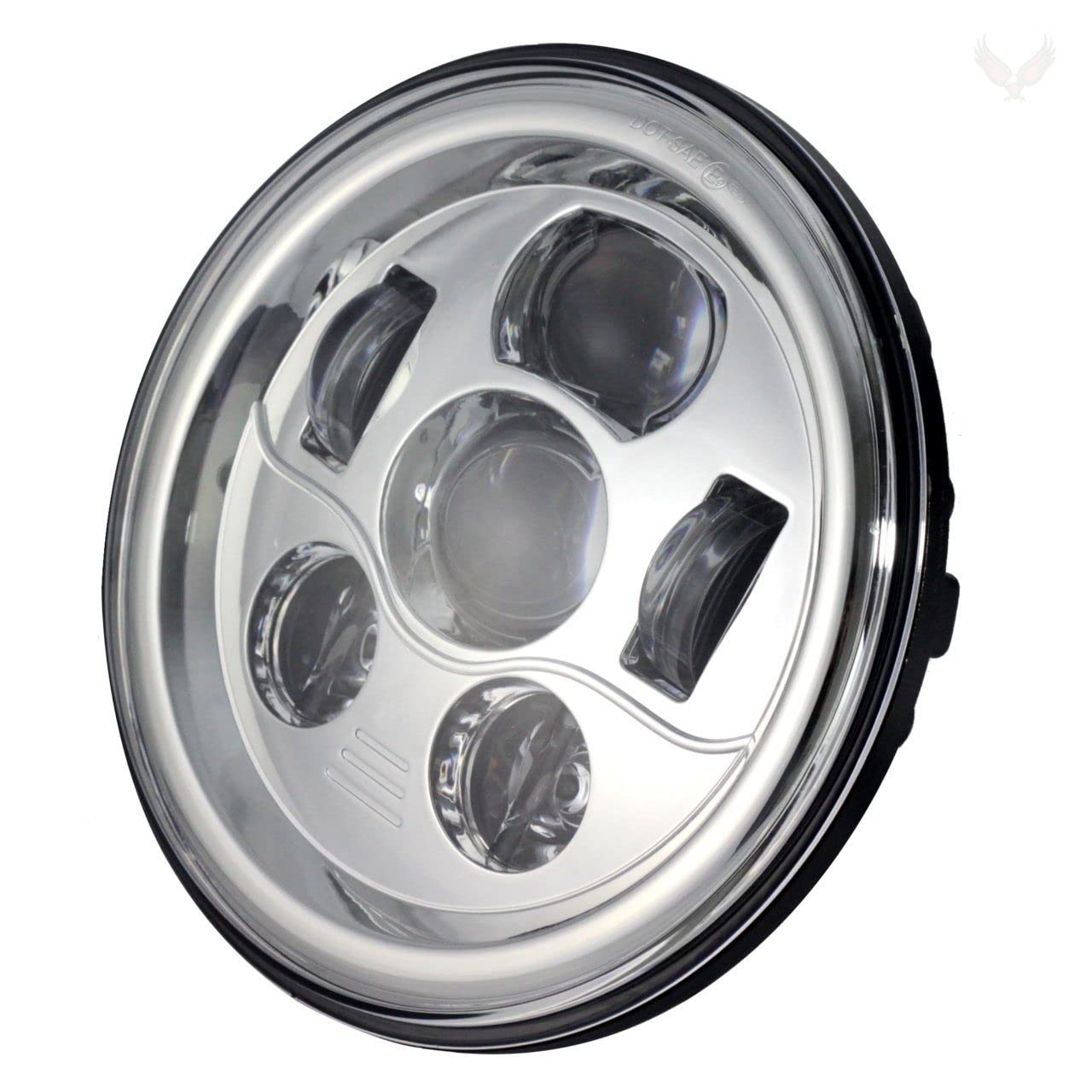 Eagle Lights 7 inch Round LED Generation III Motorcycle Headlight - Fits Harley Davidson with 7 inch Headlights - Plug and Play H4 - Retrofits 2D1 Headlights (Chrome)