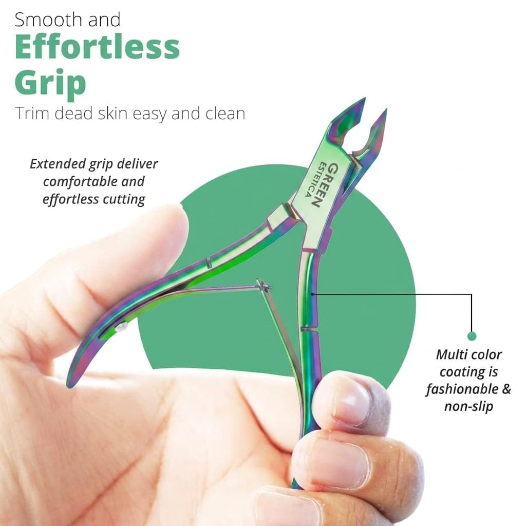 Professional Cuticle Trimmer Nail Cuticle Cutter Stainless Steel Cuticle Nippers with Sharp Blades of Cuticle Remover Clippers Manicure Tools Double Spring - Pedicure Nail Tools (Multi Color - 4 Pack)