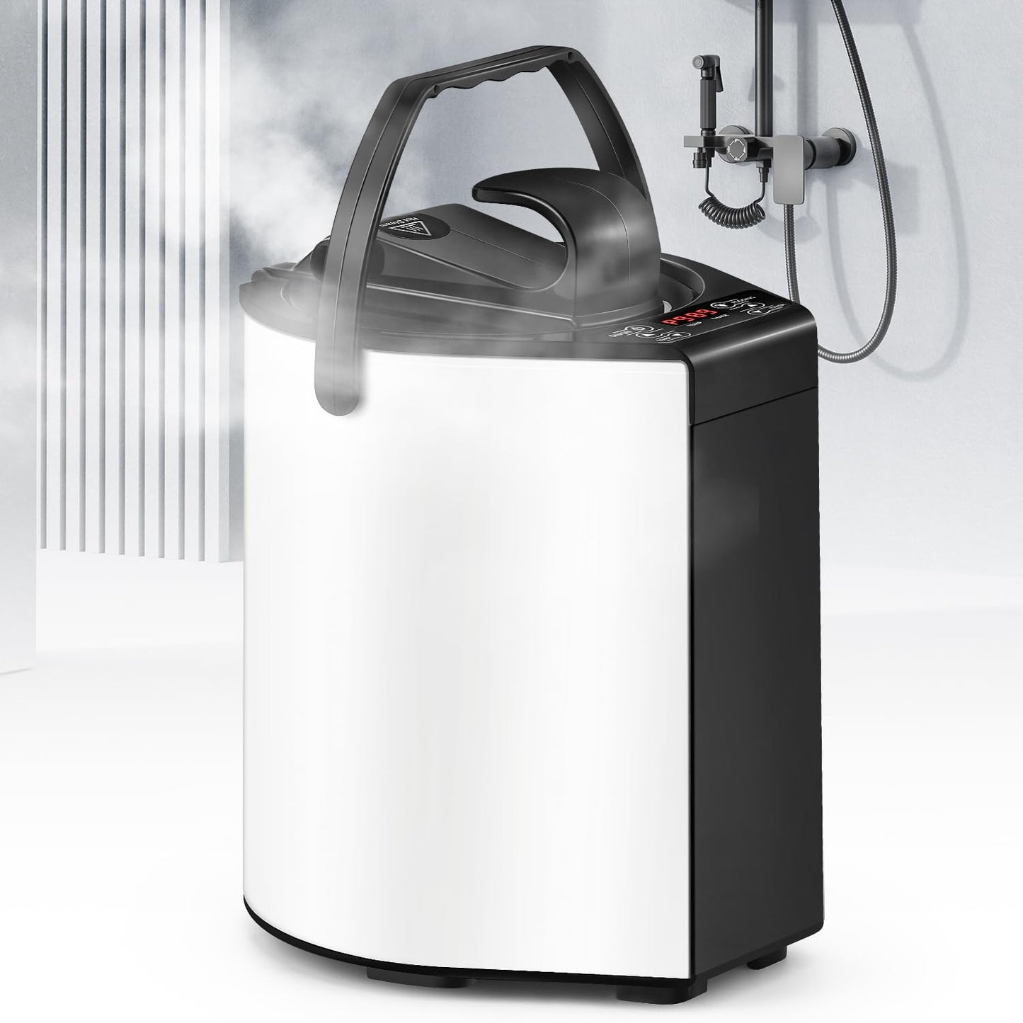 Hapyvergo Sauna Steamer Machine 3L, Portable Sauna for Home Spa with Remote Control, Fogging Function, 304# SUS Sauna Steam Pot Generator 800W Rapid Heat Steam with Temp and Timer Digital Display