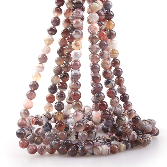 ICAI Beads 10mm Natural Persian Gulf Agate Gemstone Round Loose Stone Beads for Jewelry Making DIY Crafts Design 1 Strand 15" APPR.34-36pcs