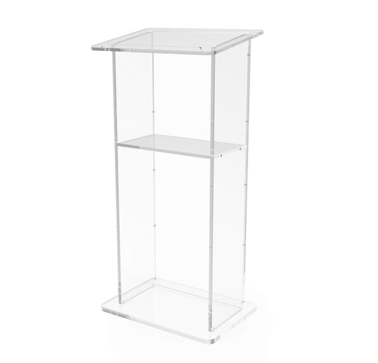 FixtureDisplays® Clear Acrylic Lucite Podium Pulpit Lectern 43" Tall 102703