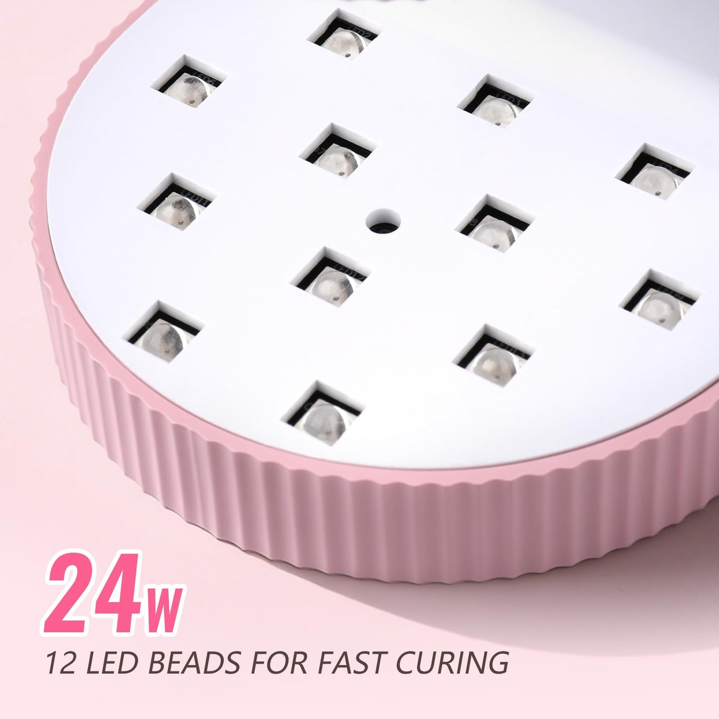 MEKK Cordless Mini UV Light for Gel Nails - 24W Rechargeable Mini UV LED Nail Lamp with Touch Control & Auto Sensor,Small Flash Cure Lamp,4 Timers,Portable Nail Light for Tavel & Home Use-Light Pink
