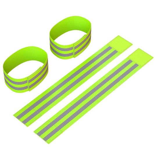 Apace Vision Reflective Ankle Bands (4 Bands/2 Pairs) | High Visibility and Safety for Jogging/Cycling/Walking etc | Work as Wristbands, Armband, Leg Straps | Accessories for Sports/Running Gear