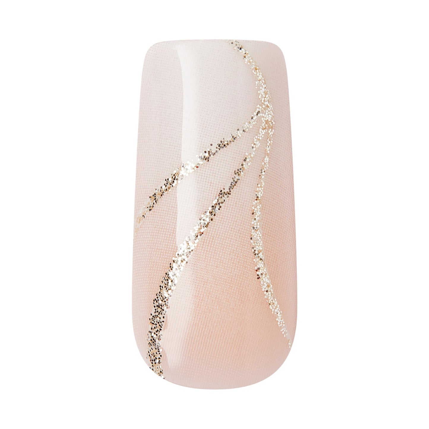 Kiss Glam, Press On Nails, Nail glue included, 'Wrapped in Beauty', Pink, Long Size, Square Shape, Includes 32 Nails, 2g Glue, 1 Manicure Stick, 1 Mini File