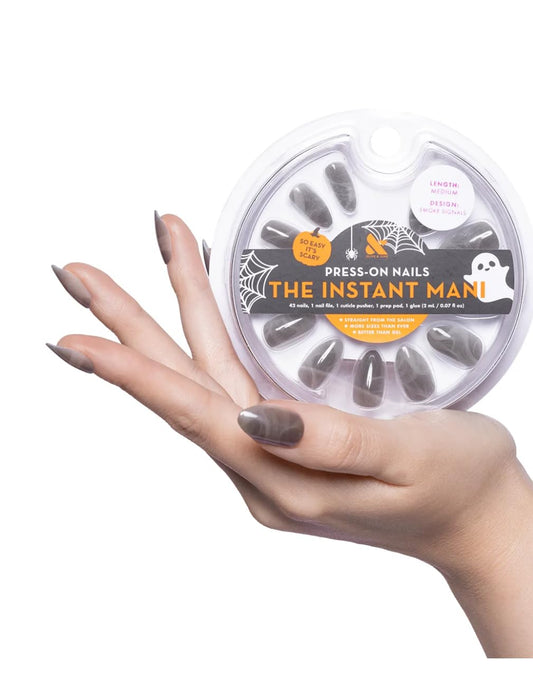 Olive & June Instant Mani Medium Almond Press-On Nails, Smoke Signals, 42 Pieces