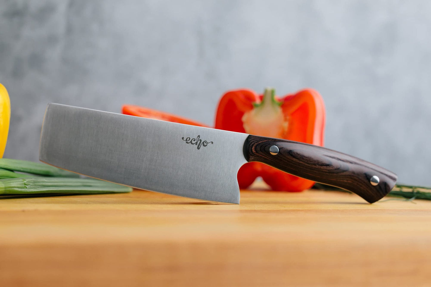 Middleton Made Knives Echo 6 Nakiri Knife - 6 Inch Chef Knife - Handmade Professional Chef Knife - Chefs Knife Made with AEB-L Stainless Steel - USA Made Nakiri Chef Knife - Great Chef Gifts - Walnut