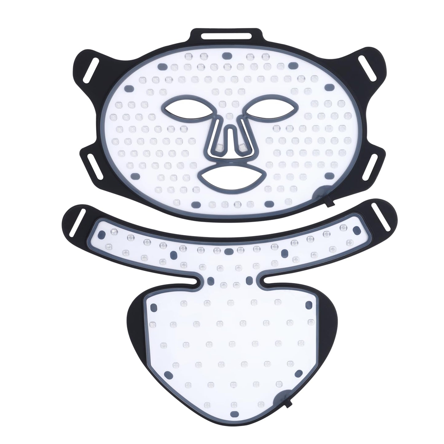 Hooga Red Light Therapy Mask – LED Face & Neck Light Therapy Mask Set, 630nm 660nm Red & 850nm Near Infrared, Tri Chip LEDs, Rechargeable, Adjustable Comfortable Fit