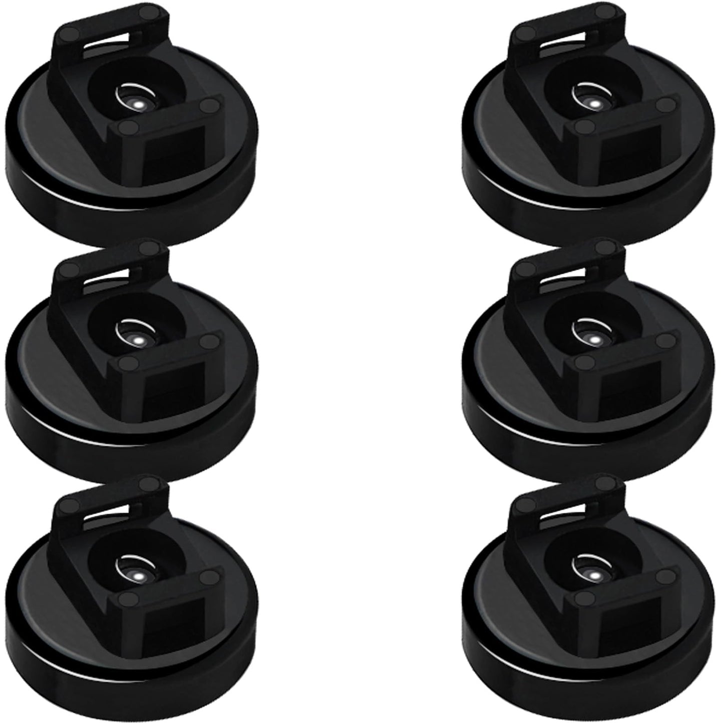 CNHABAGU Magnet Zip Tie Mount Magnetic Zip Ties Mount 25LBS Strong Multipurpose Wire Cable Holder Mount Wire Clips Management for Home Office Marine Electrical Wiring (Black, 6 Piece)