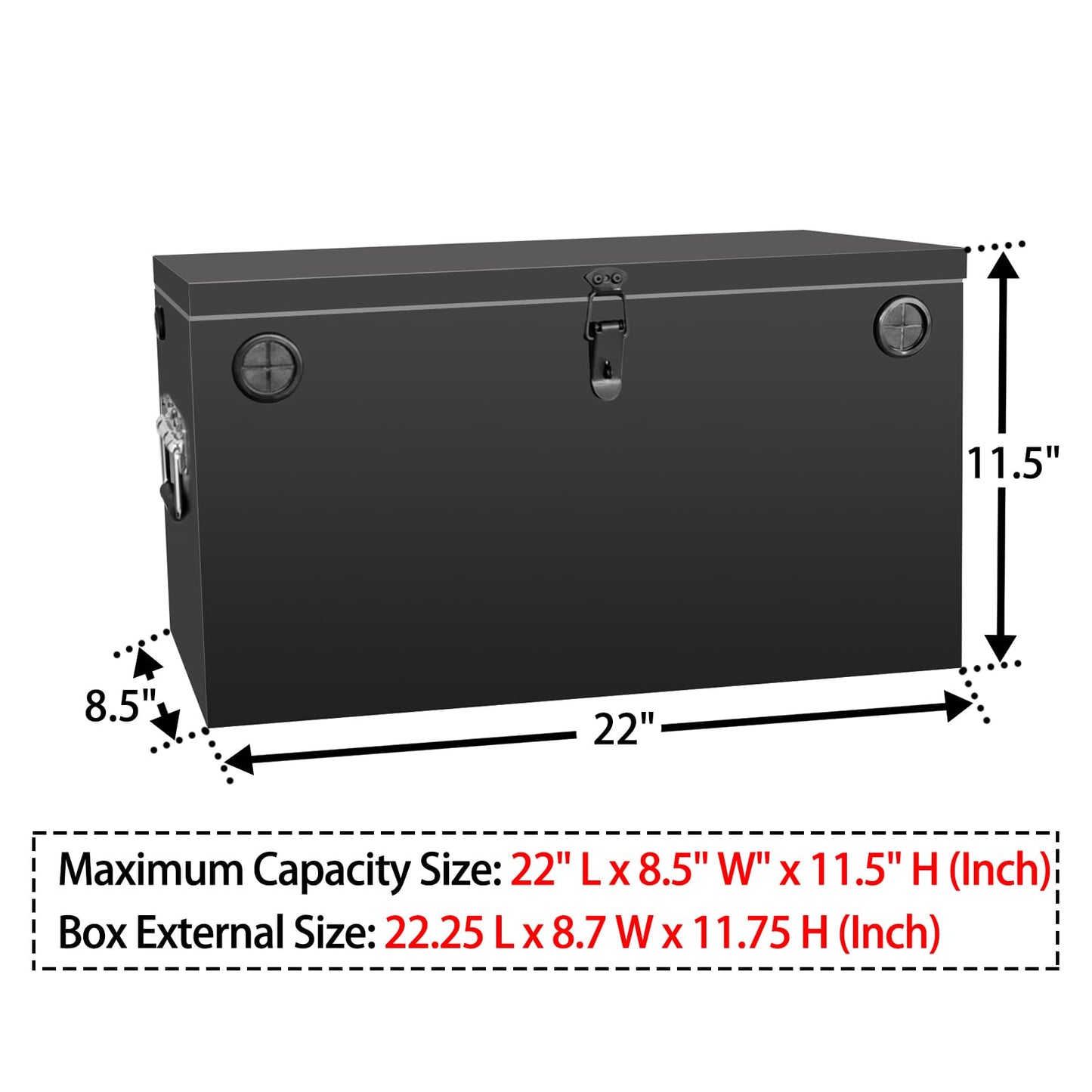 Peastorm 12V Car/RV/Marine Battery Box, Steel Battery Relocation Kit for Trailer, Boat, Trolling Motor, Kayak (Double Battery Box Black)