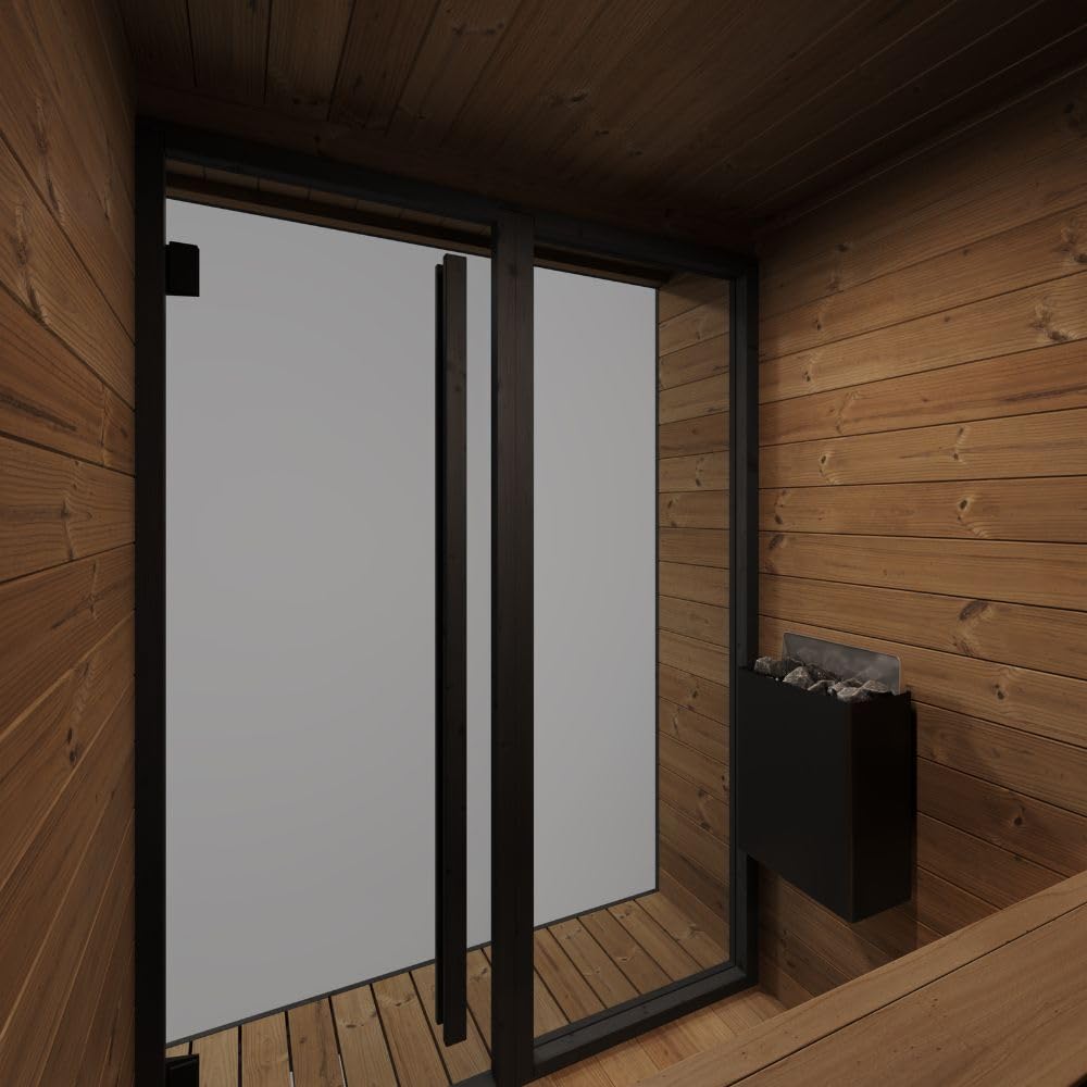 saunalife GL4 Outdoor Sauna Kit, Garden Luxury-Series Outdoor DIY Sauna Kit, Thermo-Spruce, up to 4 Persons Bundles (Sauna Heater and Sauna Stones Included) (HIVE MINI 6 WiFi - Wood)