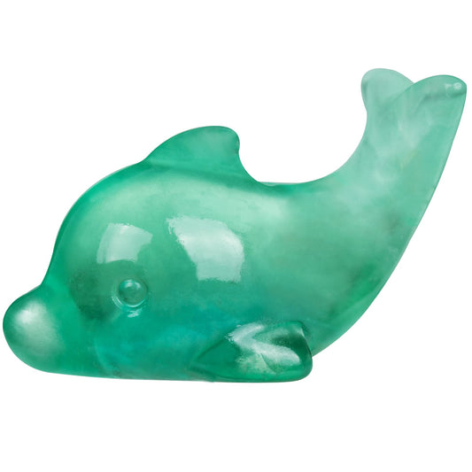 Hguxmcu Fluorite Crystal Dolphin Carving Hand Carved,1.8 Inch Dolphin Figurine Polished Gemstone Animal Sculpture Healing Stone Meditation Decor Gift Collection