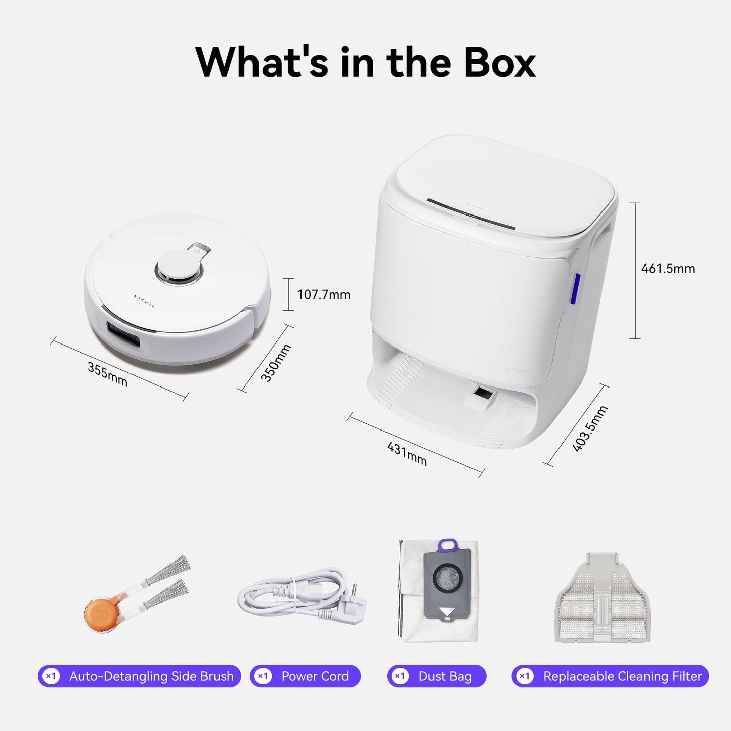 NARWAL Freo X10 Pro Robot Vacuum and Mop Combo, 11,000Pa Suction, DualFlow Tangle-Free System, MopExtend Edge Cleaning, Self-Emptying, Auto Mop Wash & Dry, LiDAR Navigation, for Pet Hair & Hard Floors