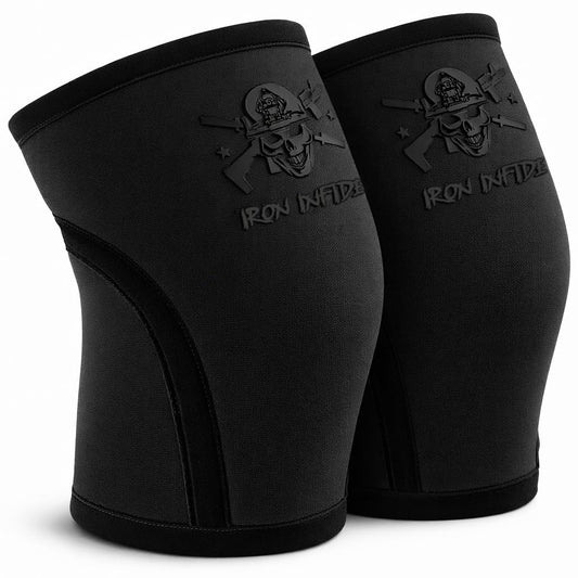 Knee Sleeves for Weightlifting & Powerlifting (7mm Pair) For Men & Women - Knee Wraps for Weight Lifting, Squats, Fitness, Gym Workout, Crossfit - IPF Approved Knee Compression Sleeve Support