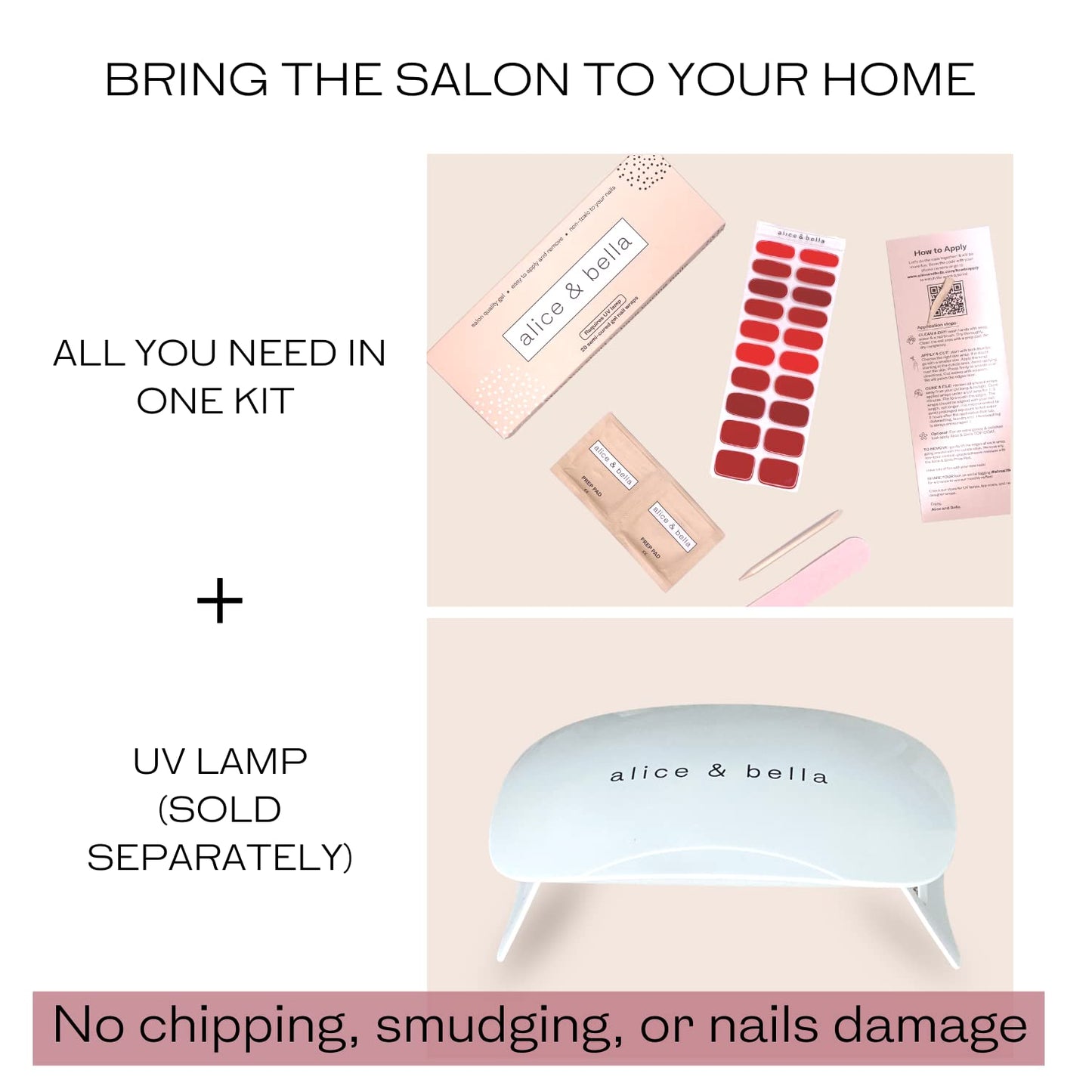 ALICE & BELLA Semi Cured Gel Nail Strips-20 PCS Christmas Tri-Color Cross Stiched Design Nail Strengthening Gel Stickers, Use with UV Light Lamp, Salon Quality Manicure Wraps (Kvitka)