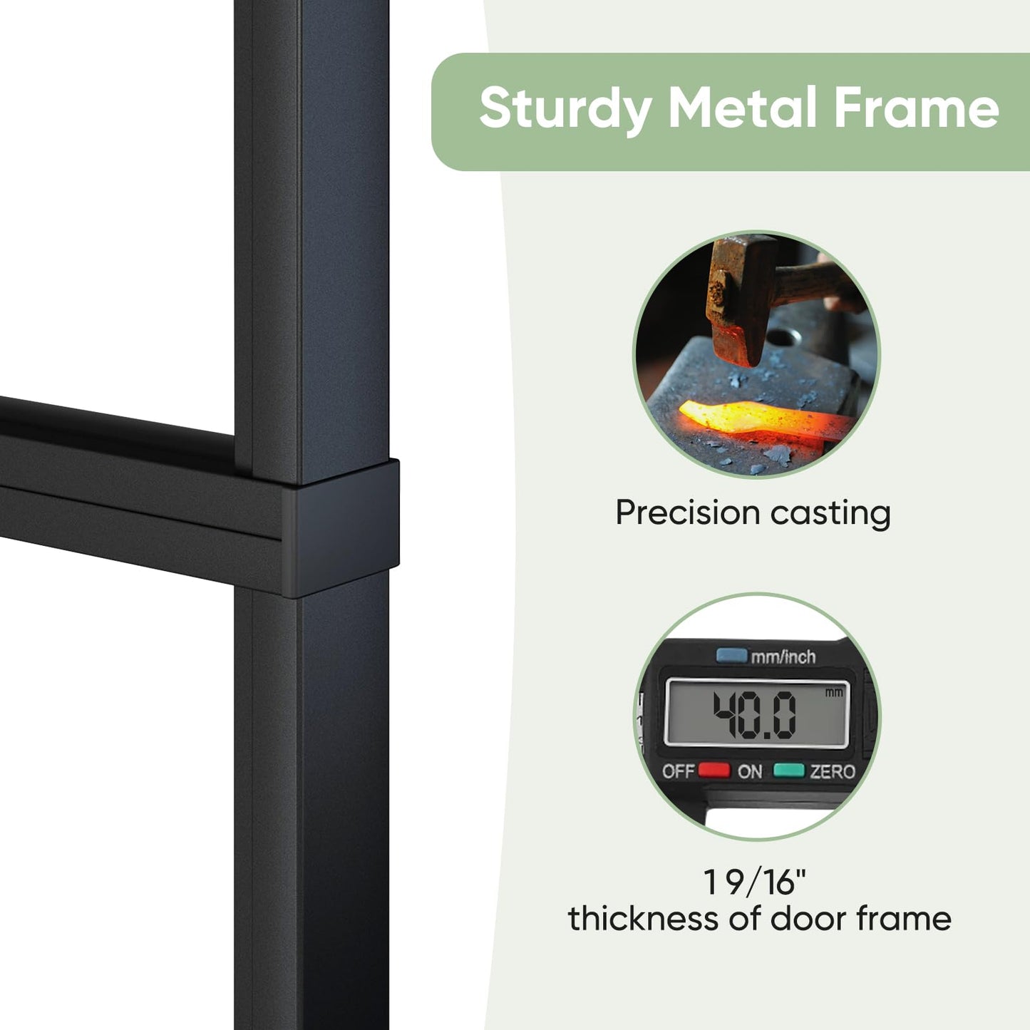 BARNSMITH 36in x 96in Frosted Glass Barn Door and 6FT Hardware kit Included, Soft Close Mechanism,Black Carbon Steel Tempered Frosted Glass Sliding Barn Door, Easy Assembly