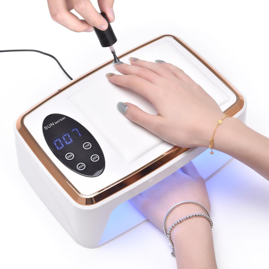 siyuwuro UV LED Nail Curing Lamp for Gel Nail Polish Nail Light with Hand Pillow for Arm Rest, 4 Timer with LED Display Nail Dryer for Manicure Pedicure, Nail Salon & Home Use
