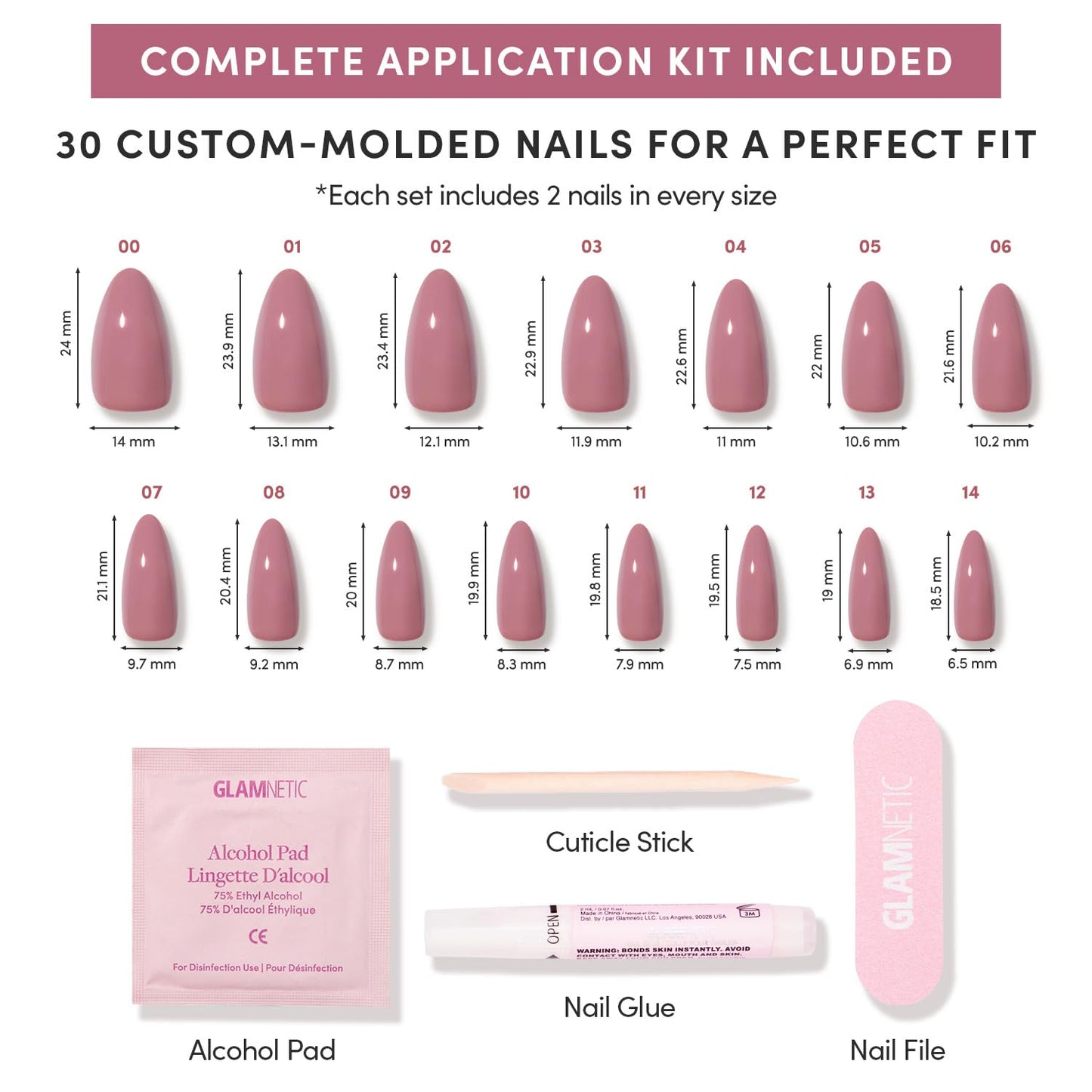 Glamnetic Press-On Nails Bundle - Mauve Wife & Fall Mauve | 2 Muted Purple Fake Nails in Medium Almond & Short Oval | Durable, Salon-Quality Nail Kits