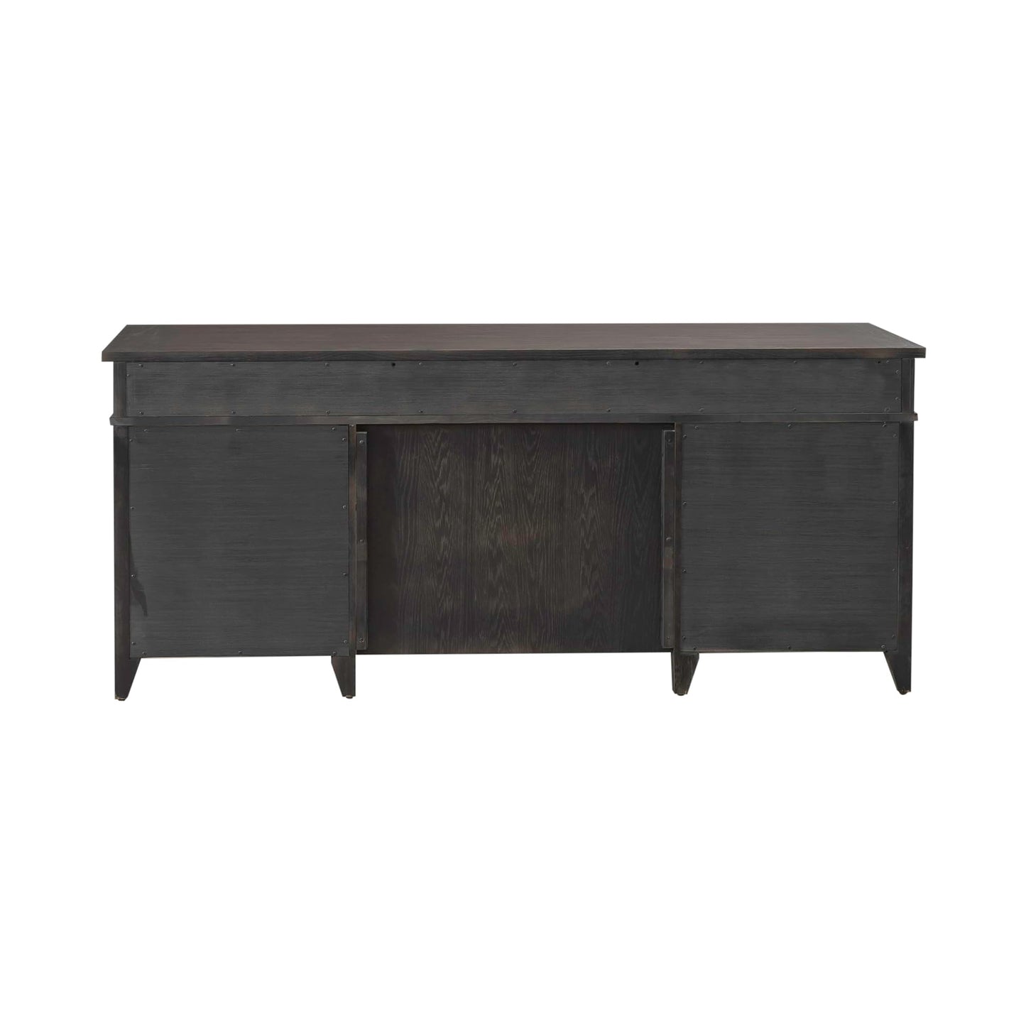 Liberty Furniture Paradise Valley Executive Credenza Desk with Locking File Drawers Traditional Home Office - Saddle Brown Oak Wood