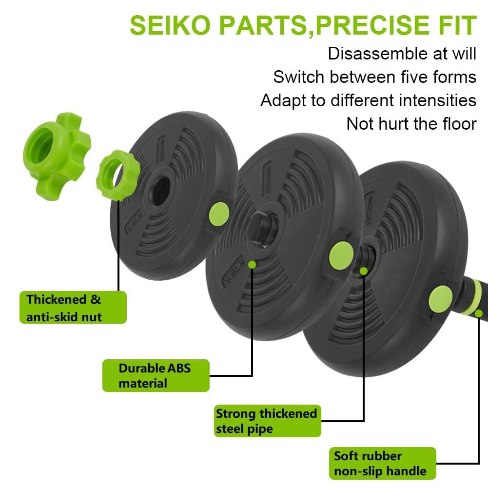 Adjustable Dumbbell Set,88Lbs Free Weight Set with Connector, 4 In1 Dumbbells Set Used As Barbell, Kettlebells, Push Up Stand,Green and Black,Round