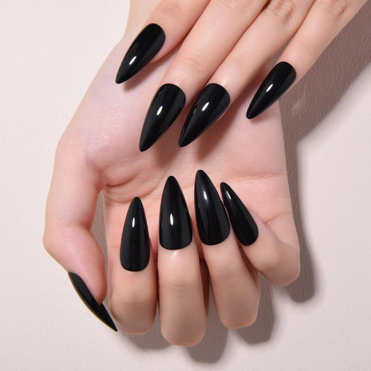 XZMeiLun Halloween Press On Nails Medium Long Stiletto Almond, Acrylic Press On Nails, Ghost Designer Reusable Fake Nails, Artificial Nail Hallows' Day, Glue On Nail Press Ons for Women
