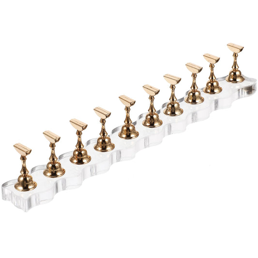 minkissy Extended Armor Holder 7.67 Inch Metal Nail Display Stand Creative Manicure Nail Rack Organizer with Smooth Surface for Art Practice and Press-on Nails