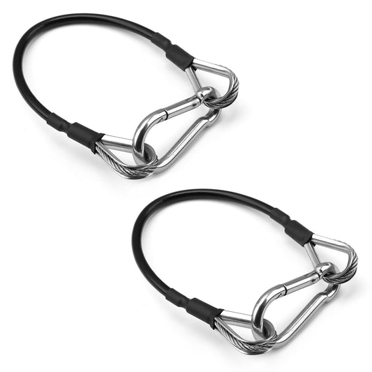 Gym Extension Cable Attachments, Black Thick Stable Fitness Equipment Extension Cord, Extend Workout Angles Tool Suitable for Bowflex Home Gym for LAT/Tricep Pull Down and Leg (2Pcs Black, 10")