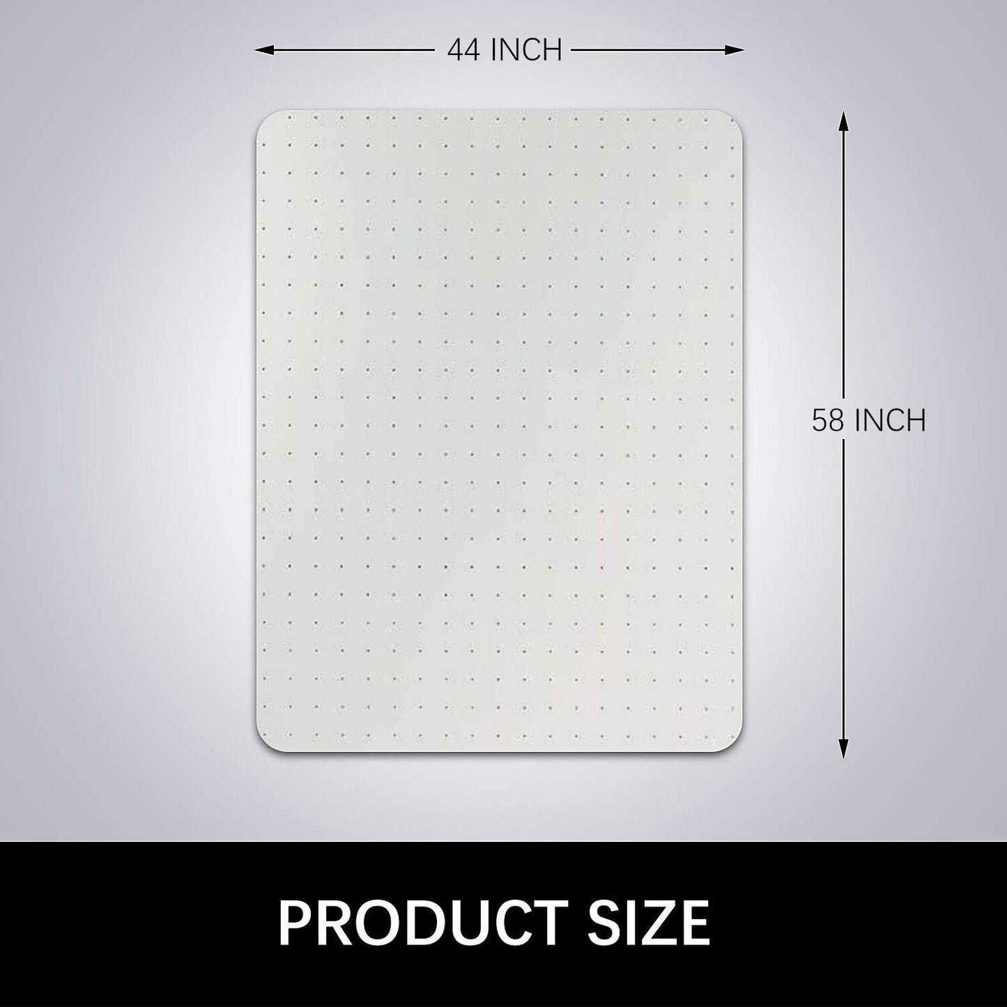 Kuyal Office Chair Mat for Carpets,Transparent Thick and Sturdy Highly Premium Quality Floor Mats for Low and No Pile Carpeted Floors, with Studs (44" X 58" Rectangle)