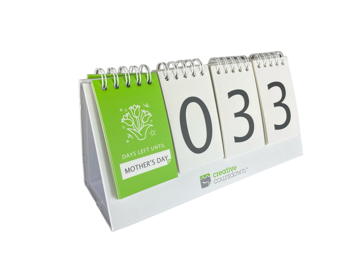 Perpetual Countdown Calendar, Days Left Tracker for Holidays, Birthdays, Anniversaries, Vacation, Goals - fully reversible - perpetual daily calendar on back side of the countdown calendar.