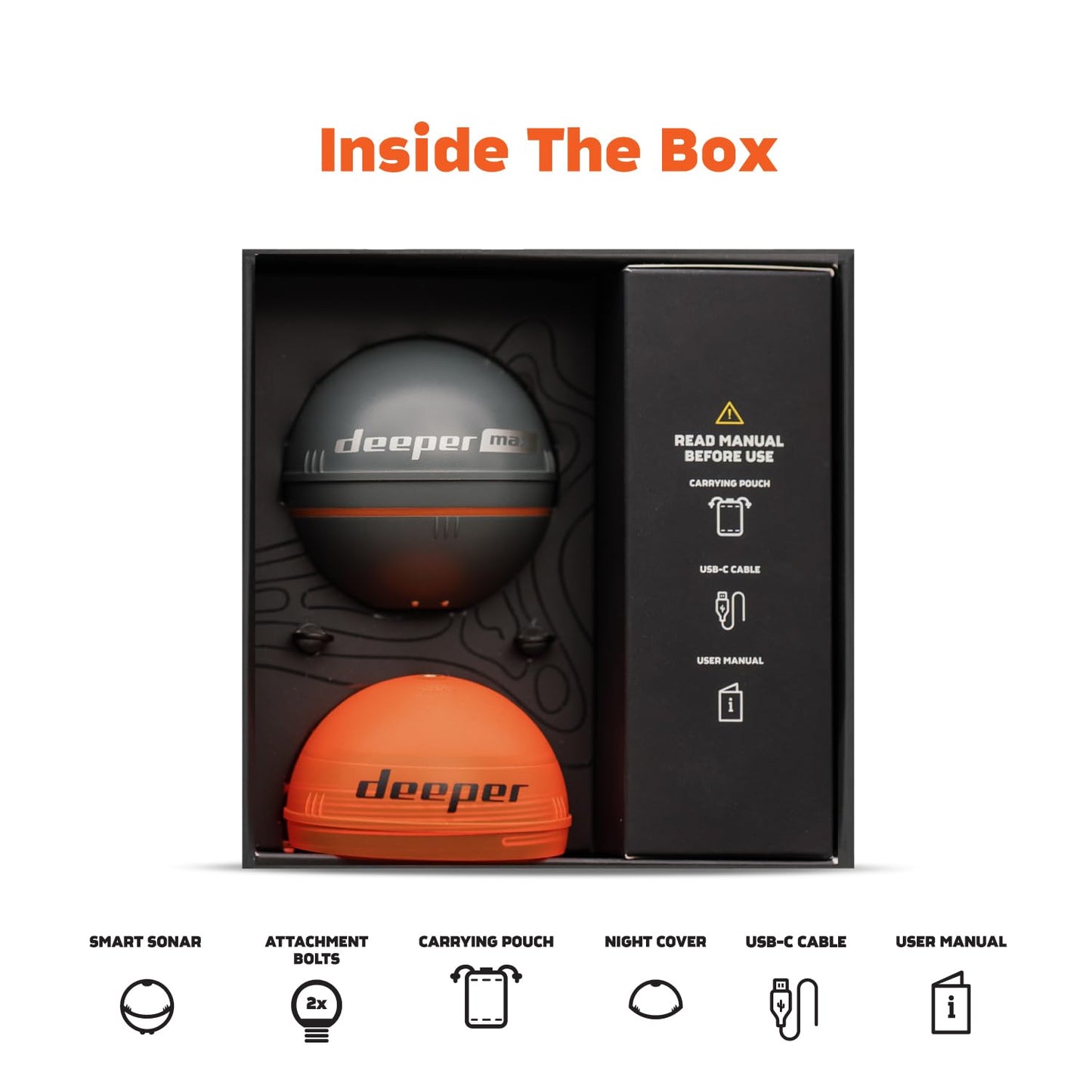 Deeper MAX Castable GPS Fish Finder– Portable Chirp Sonar Depth and Fish Finder for Boat Fishing, Ice Fishing, Shore Fishing - Personal 3D Depth Maps with User-Friendly Free App