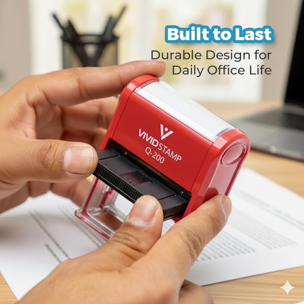 Urgent TIME Sensitive Self Inking Rubber Stamp (Red Ink) - Large 2 Pack