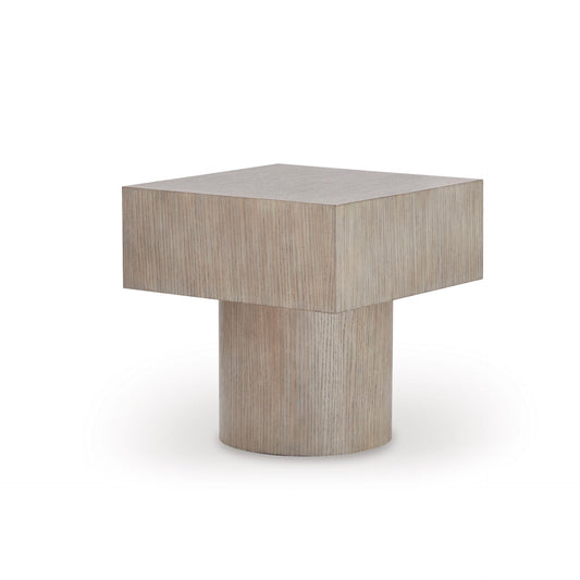 Signature Design By Ashley Jorielyn Contemporary Square End Table, Geometric Silhouette, Hardwood Solids, 24" W x 24" D x 24.13" H, Light Grayish Brown