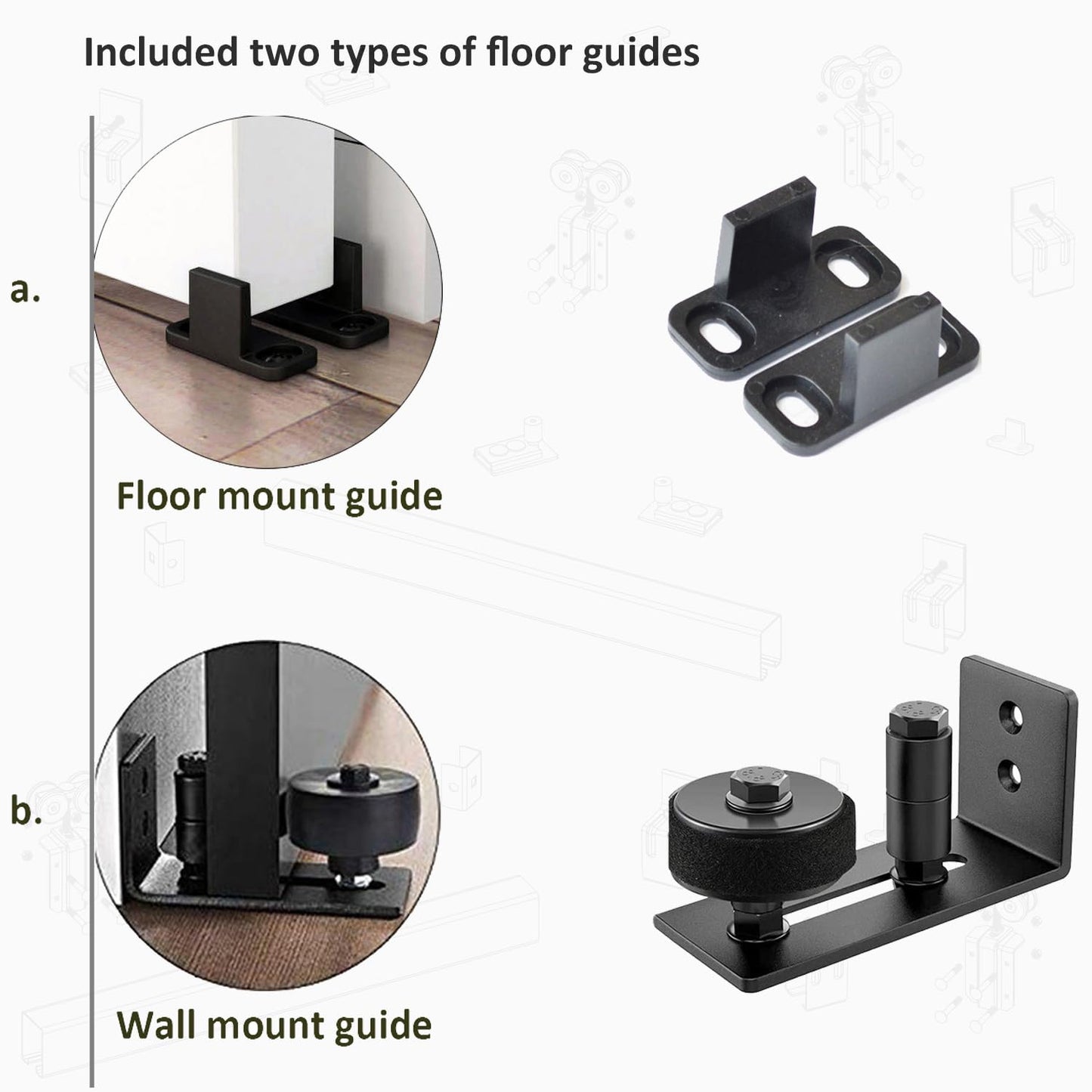 DIYHD 8FT Heavy Duty Double Sliding Barn Door Hardware Box Track,Wall Mount Kit for Exterior Door,MAX Load 300lbs,Kit to Hang 2 Doors(Fit 24" X 2 Door)