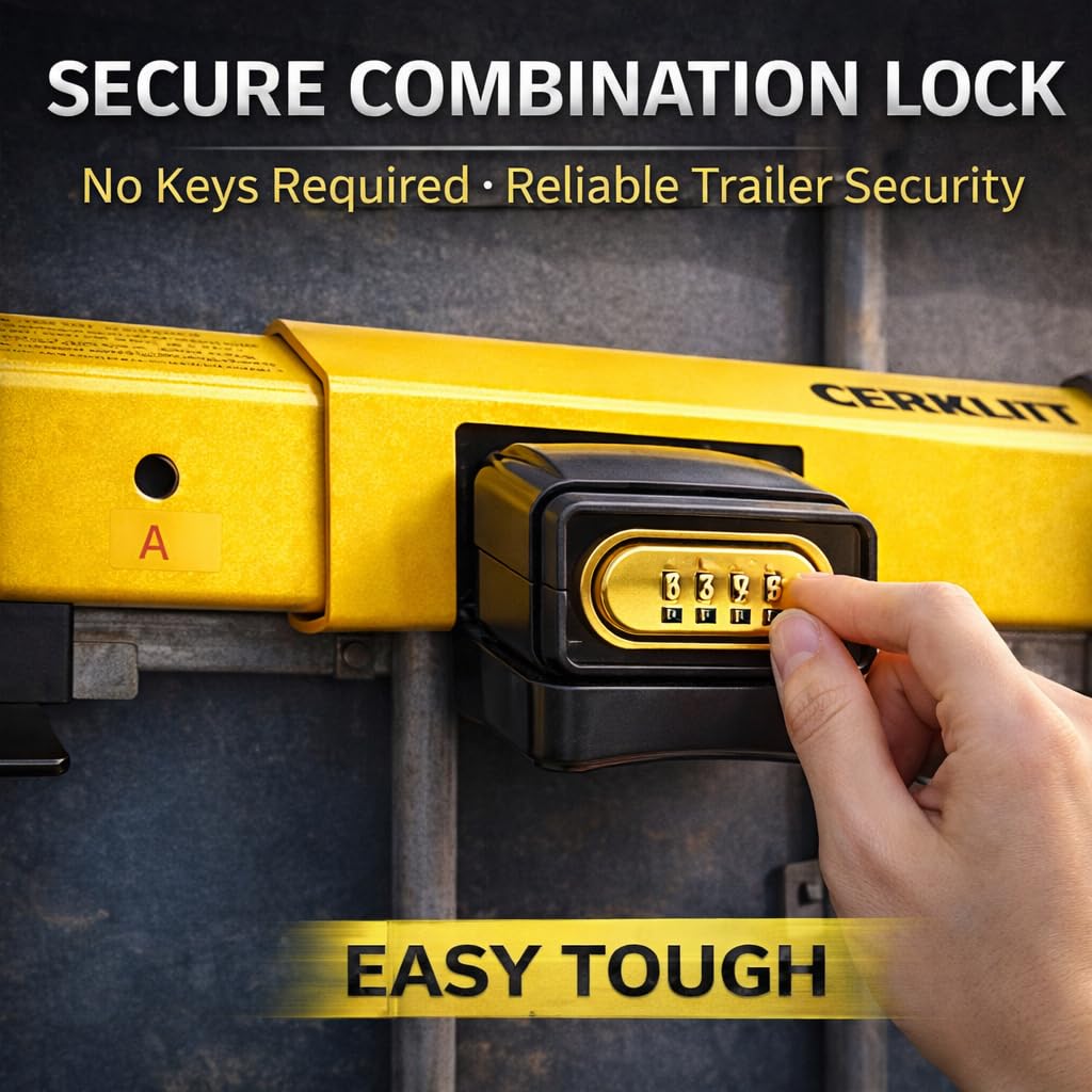 Equipment Lock Heavy Duty Cargo Door Lock - Powder Coated Steel Shipping Container Lock - Maximum Security Semi &Trailer Door Locks - Semi Truck Accessories and Trailer Security (Combination)