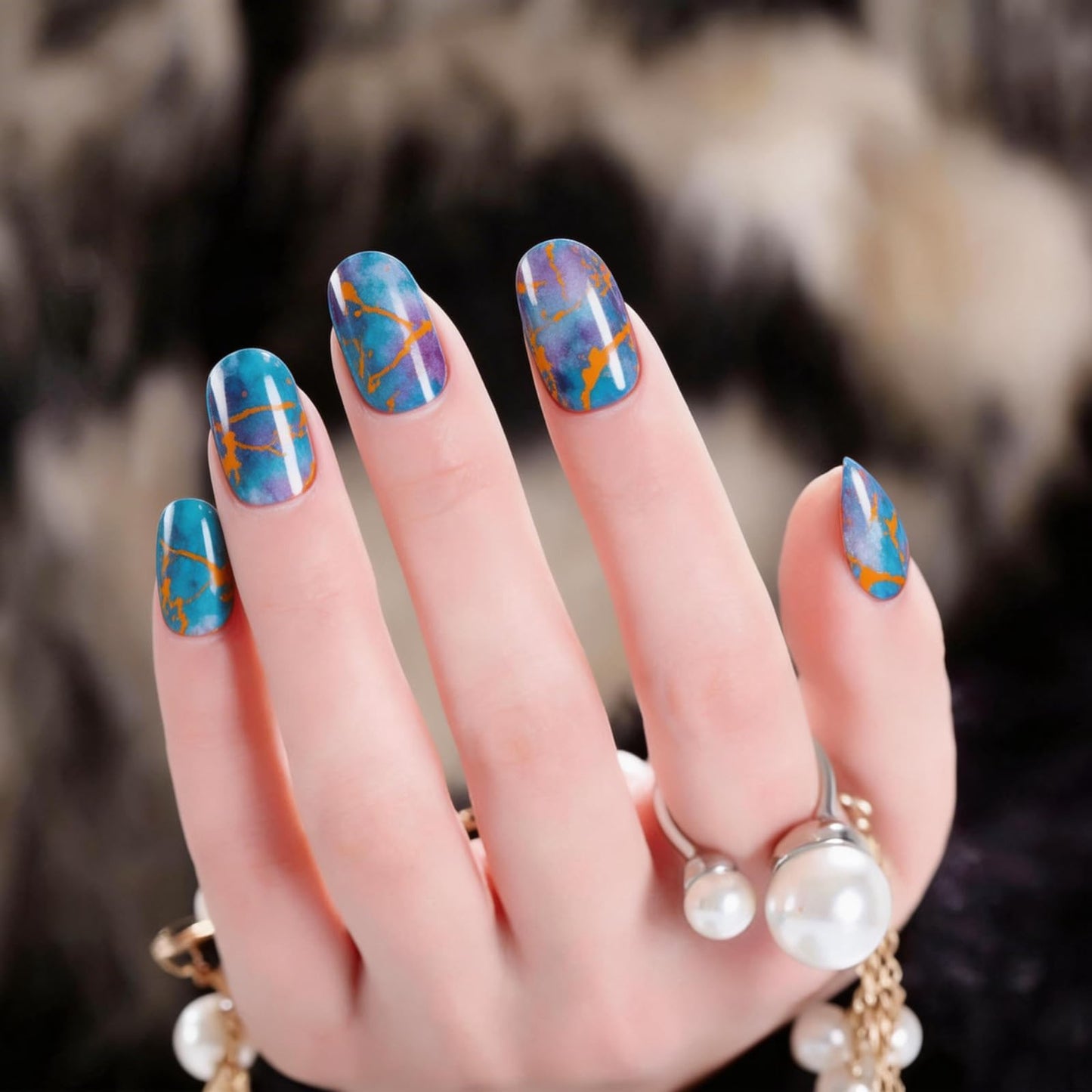 DANNEASY 336PCS/24 Sheets Nail Polish Strips - Marble Gel Nail Stickers Full Nail Wraps UV Free | Easy to Stick | Adhesive Sticker Nails for Women with 1 File, 1 Cuticle Stick